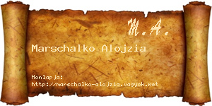 Marschalko Alojzia névjegykártya